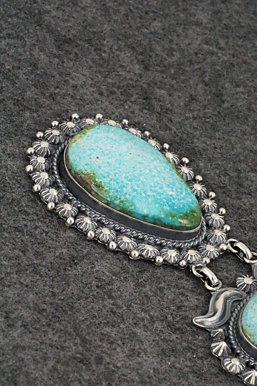 Turquoise & Sterling Silver Pendant - Raymond Delgarito