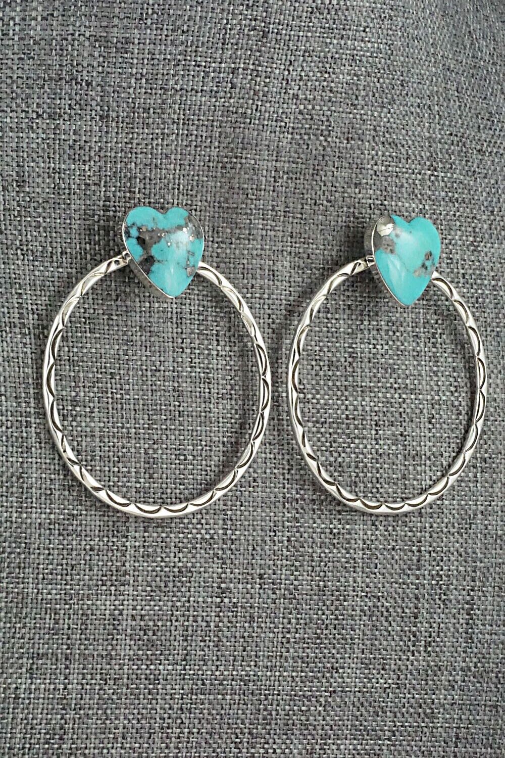 Turquoise & Sterling Silver Earrings - Sarah Yazzie