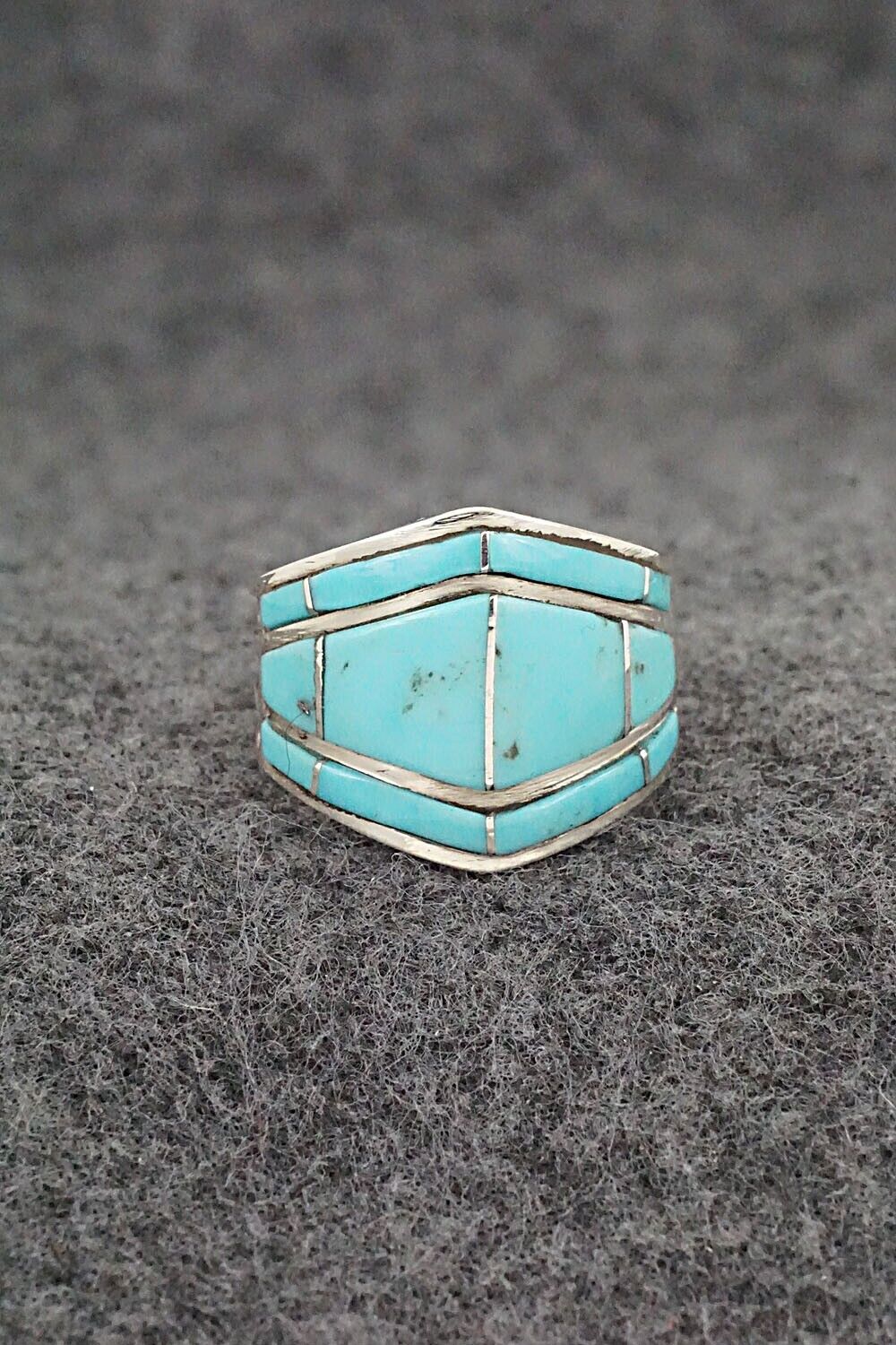 Turquoise & Sterling Silver Ring - Andrew Enrico - Size 7.5