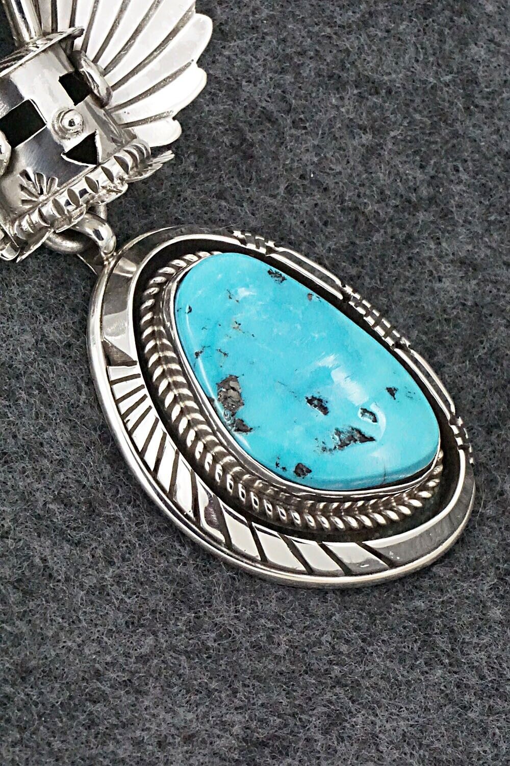 Turquoise & Sterling Silver Pendant - Rita Lee