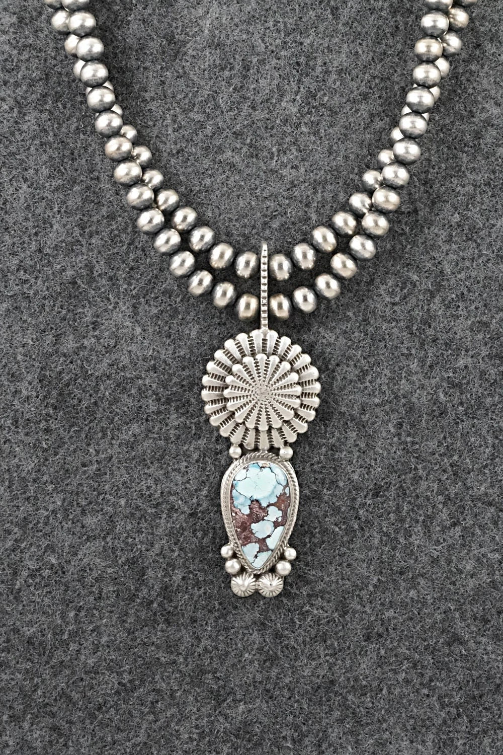 Turquoise & Sterling Silver Necklace - Tom Lewis