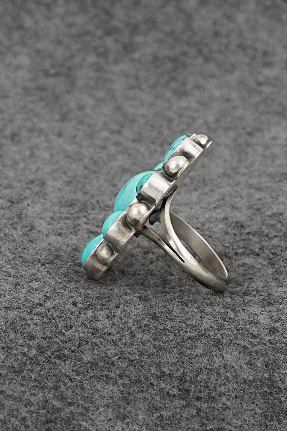 Turquoise & Sterling Silver Ring - Kathleen Livingston - Size Adjustable