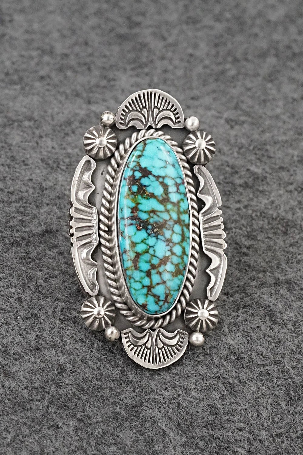 Turquoise & Sterling Silver Ring - Michael Calladitto - Size 8.5