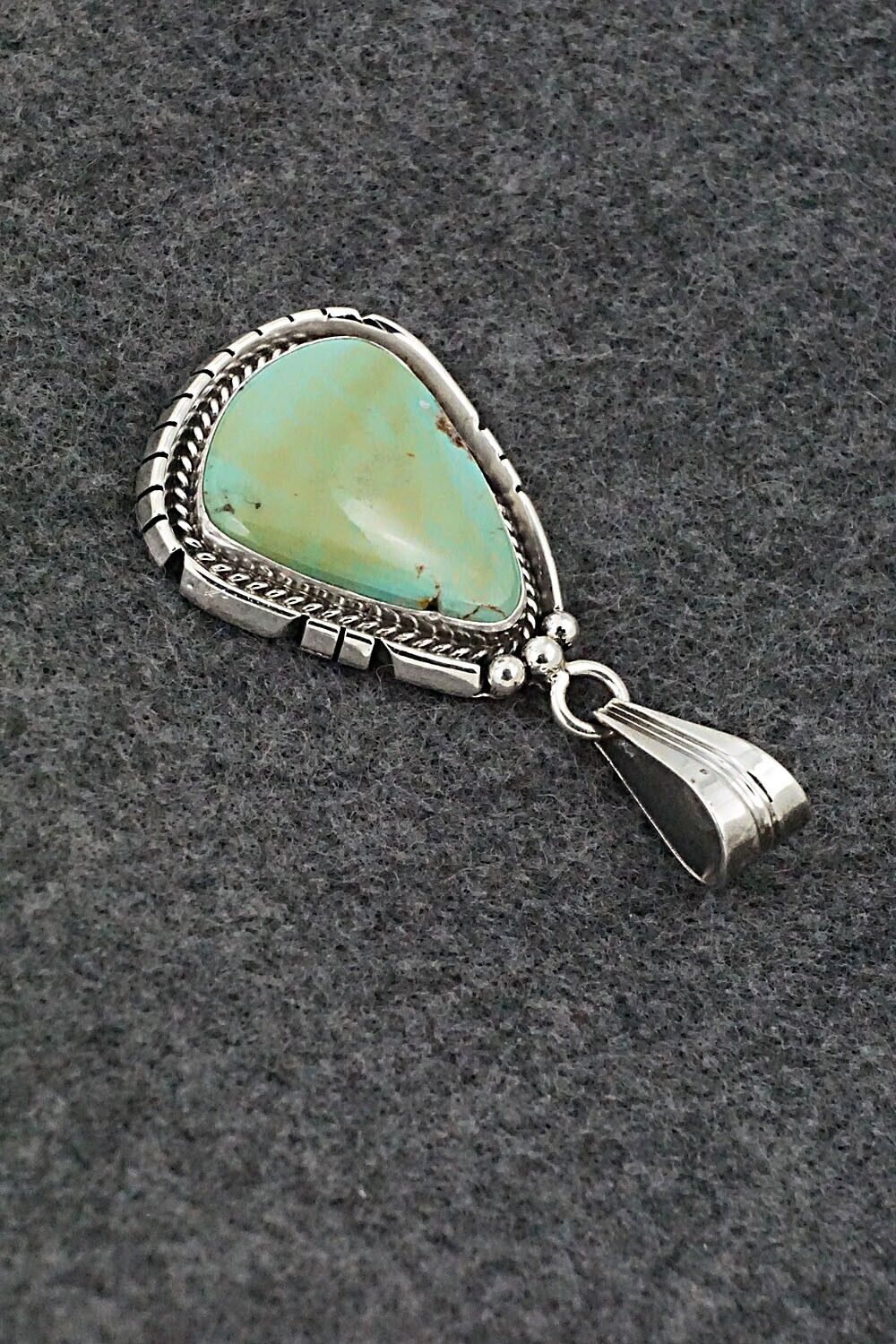 Turquoise & Sterling Silver Pendant - Samuel Yellowhair