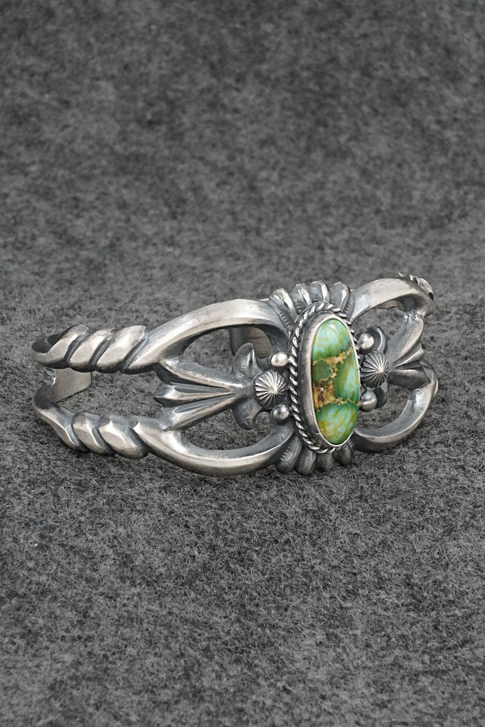 Turquoise & Sterling Silver Bracelet - Harrison Bitsue