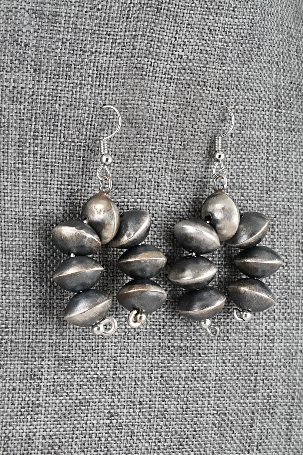 Sterling Silver Navajo Pearl Earrings - Ashanti Nez
