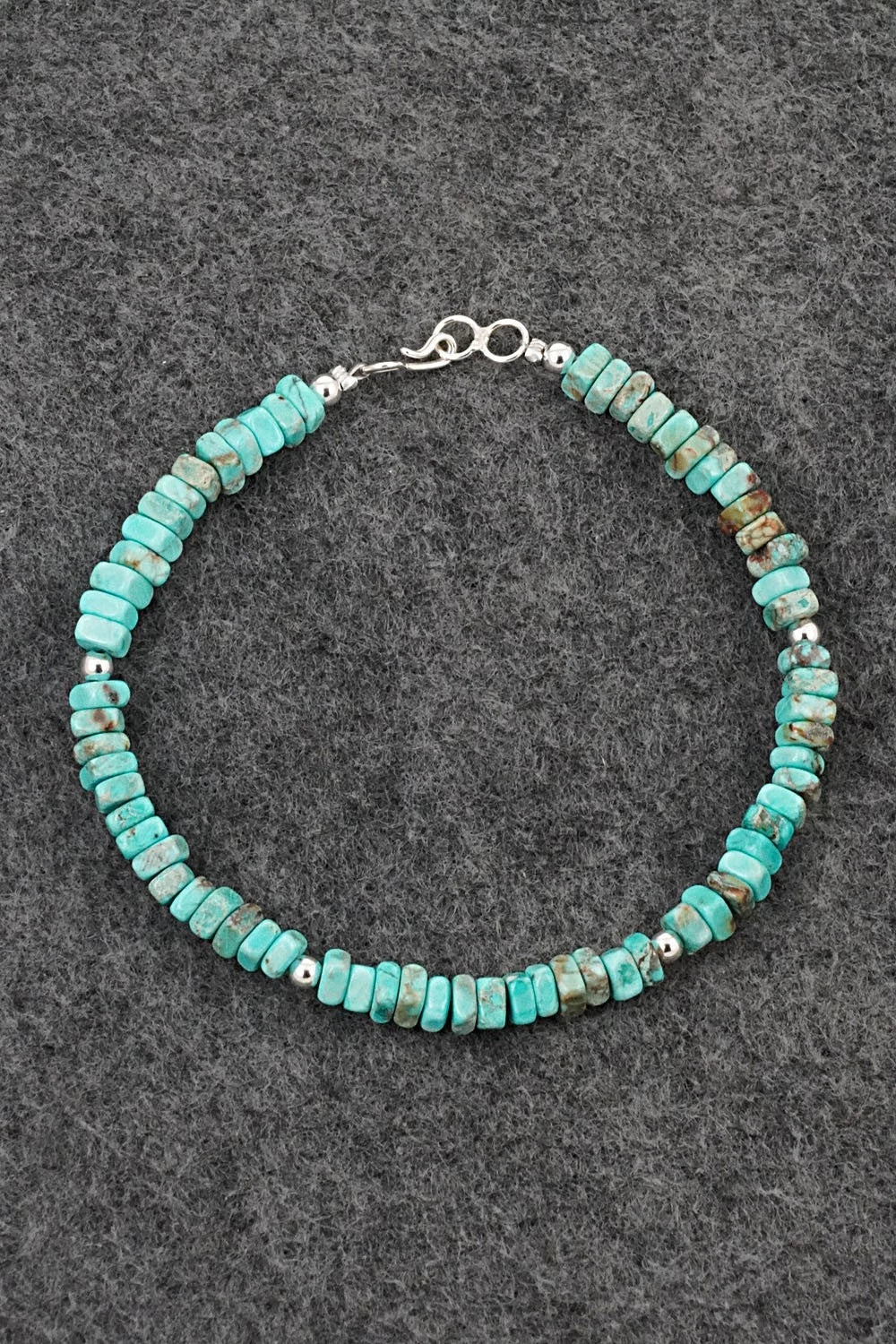 Turquoise & Sterling Silver Bracelet - Doreen Jake