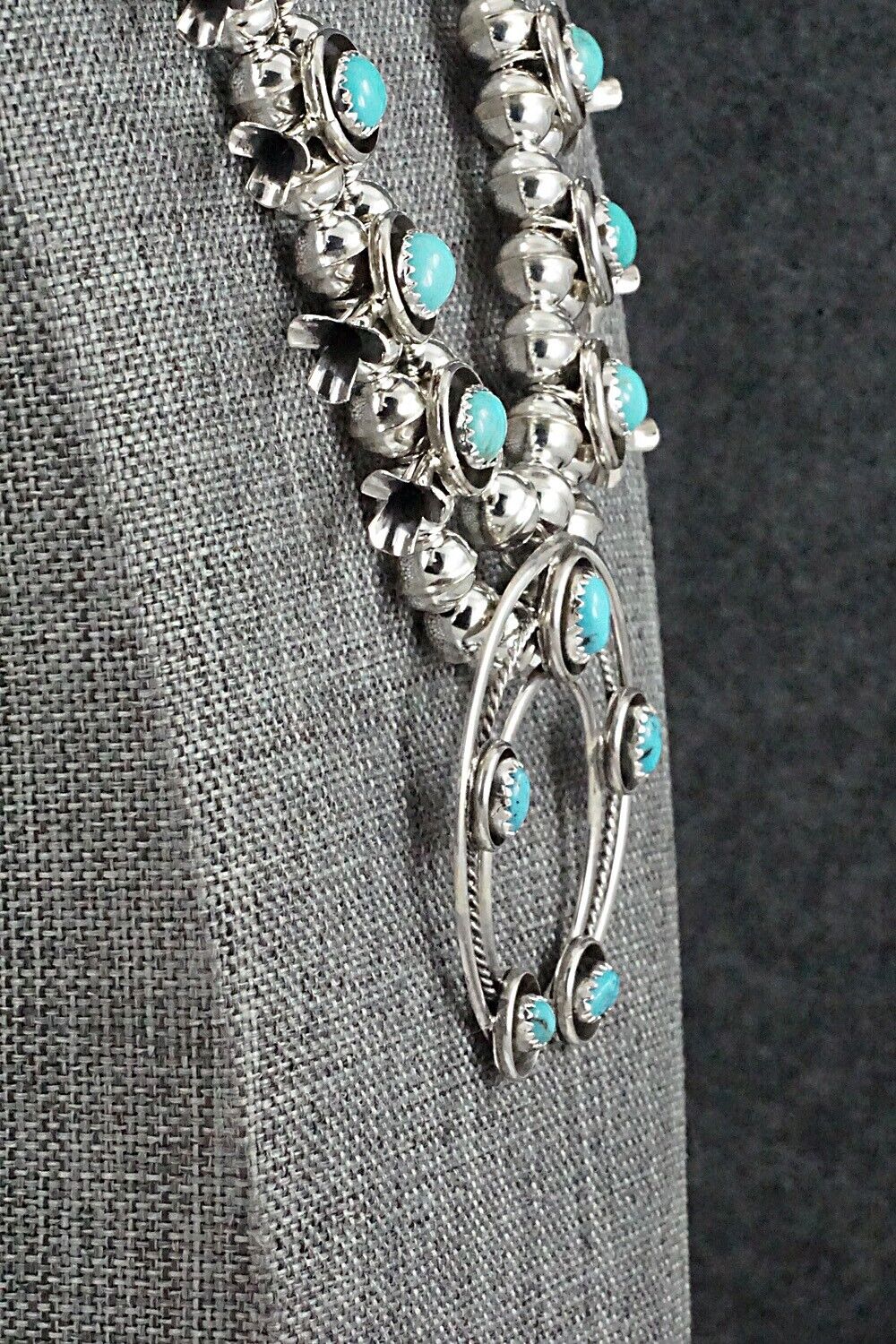 Turquoise & Sterling Silver Squash Blossom Set - Phil Garcia
