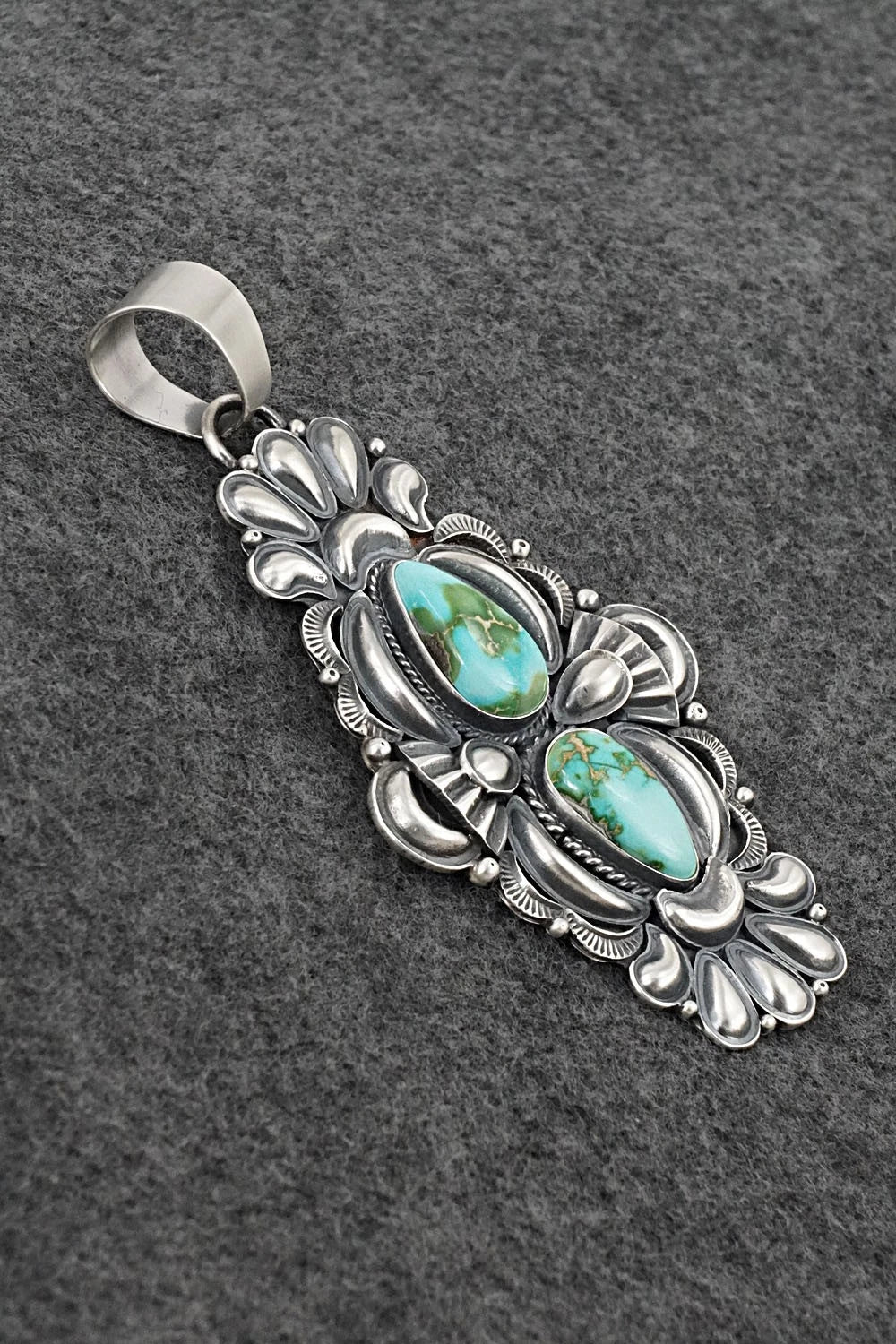 Turquoise and Sterling Silver Pendant - Derrick Gordon