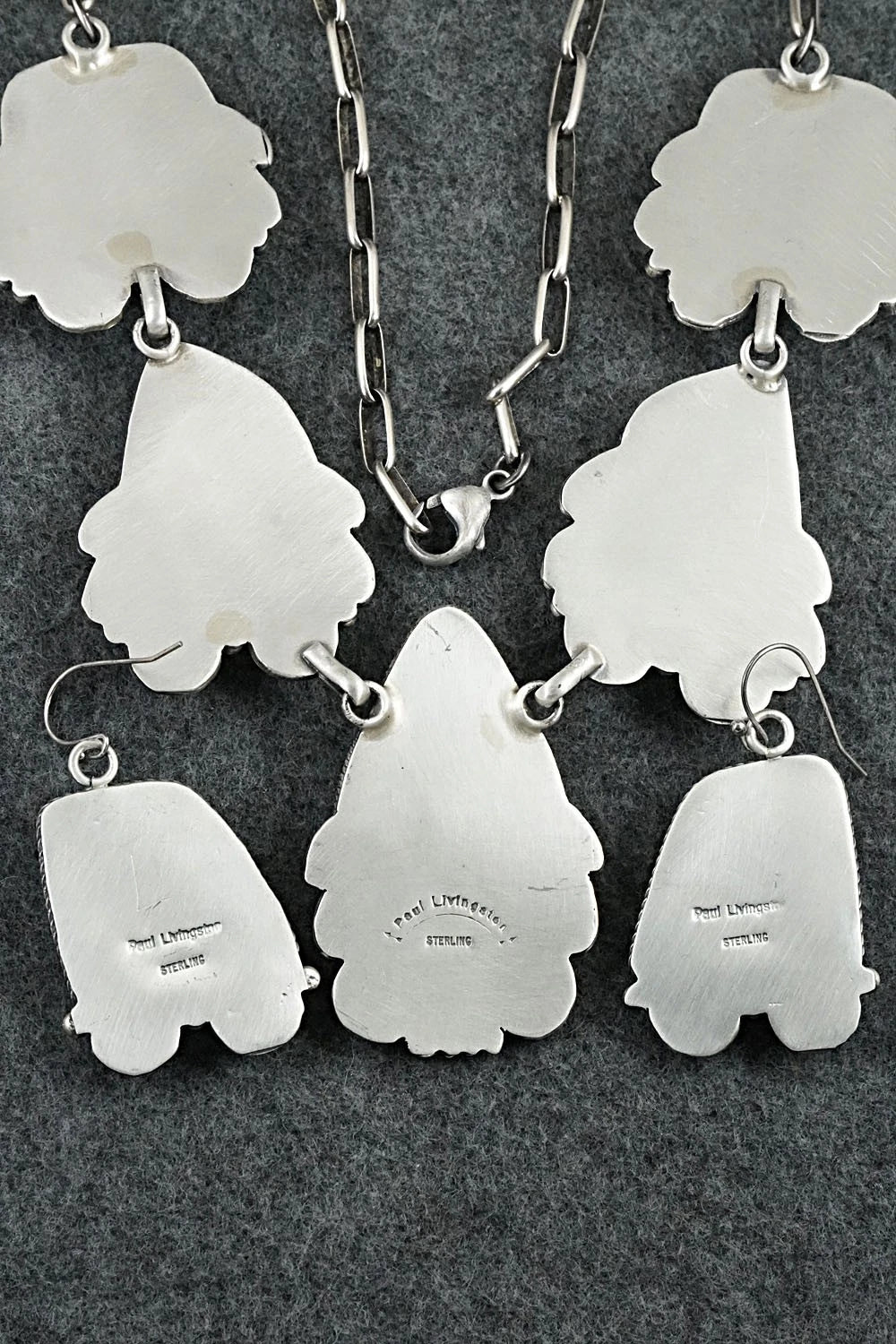 Turquoise & Sterling Silver Necklace and Earrings Set - Paul Livingston