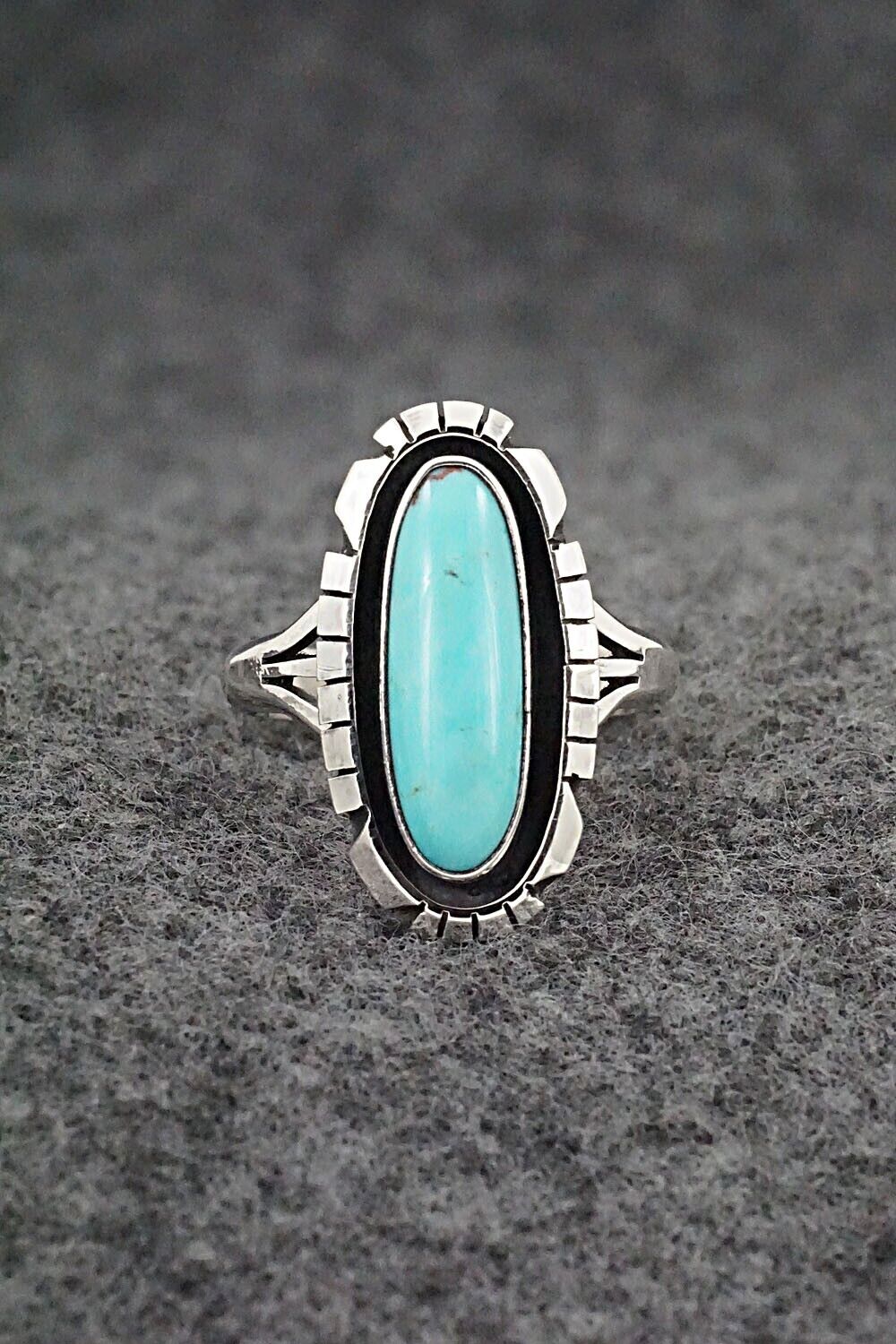 Turquoise & Sterling Silver Ring - Amos Begay - Size 7
