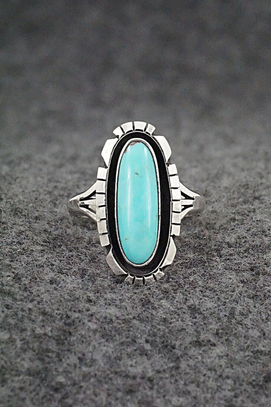 Turquoise & Sterling Silver Ring - Amos Begay - Size 7