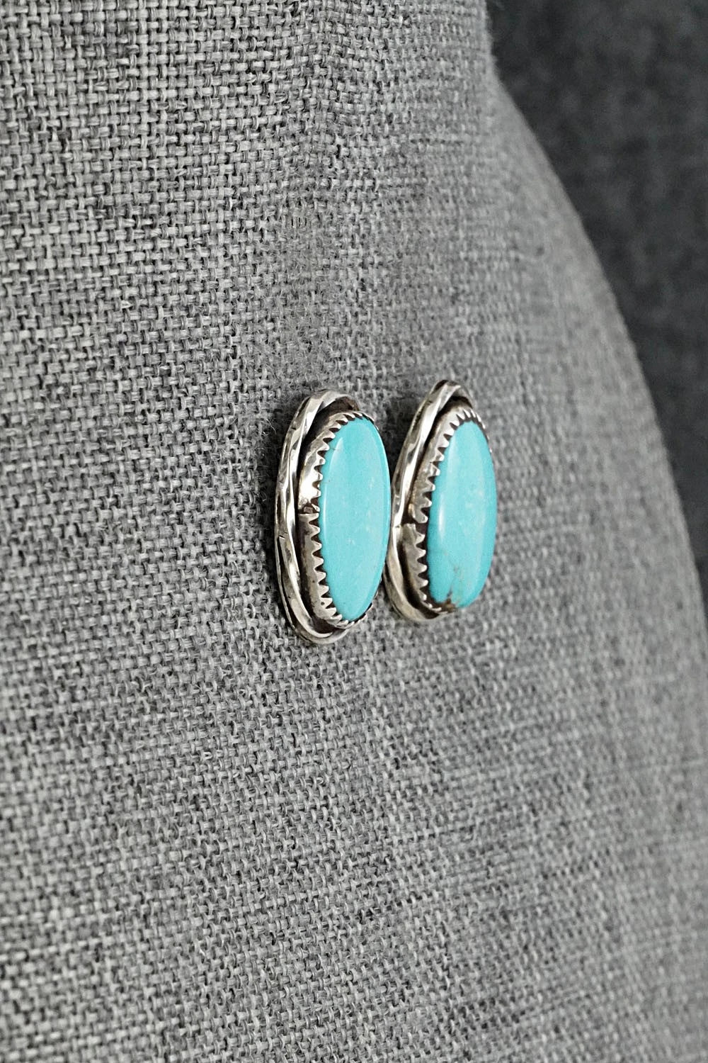 Turquoise & Sterling Silver Earrings - Ernest Hawthorne