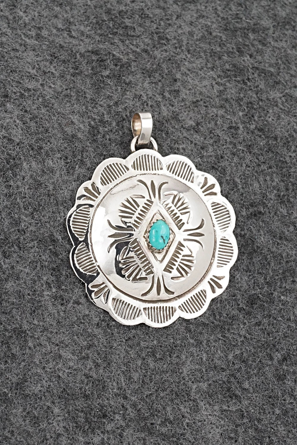 Turquoise & Sterling Silver Pendant - Bertha Begay
