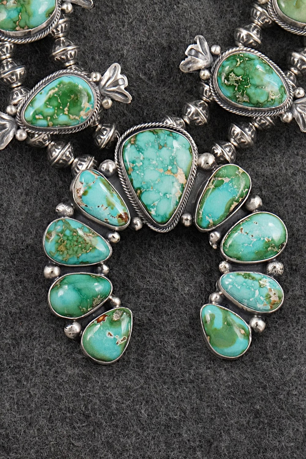 Turquoise & Sterling Silver Squash Blossom Set - Darrin Livingston
