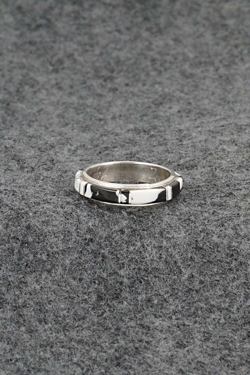 White Buffalo & Sterling Silver Ring - Terrance Panteah - Size 8