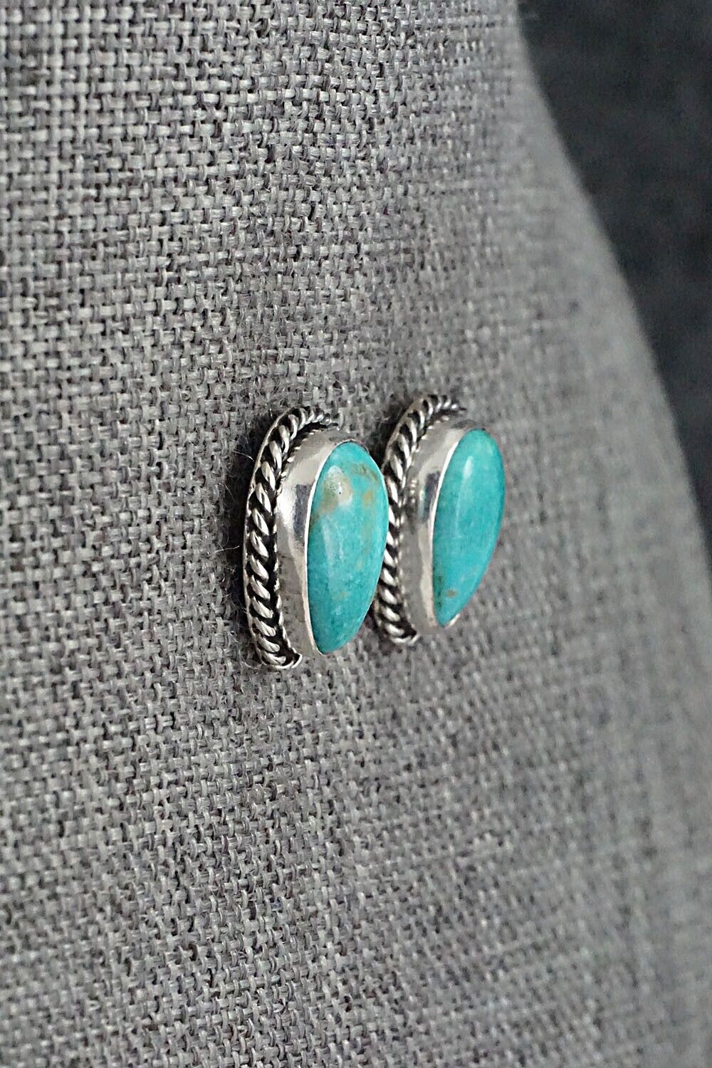 Turquoise & Sterling Silver Earrings - Marco Begaye