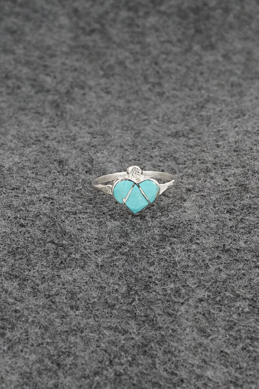 Turquoise & Sterling Silver Ring - Ola Eriacho - Size 8.25