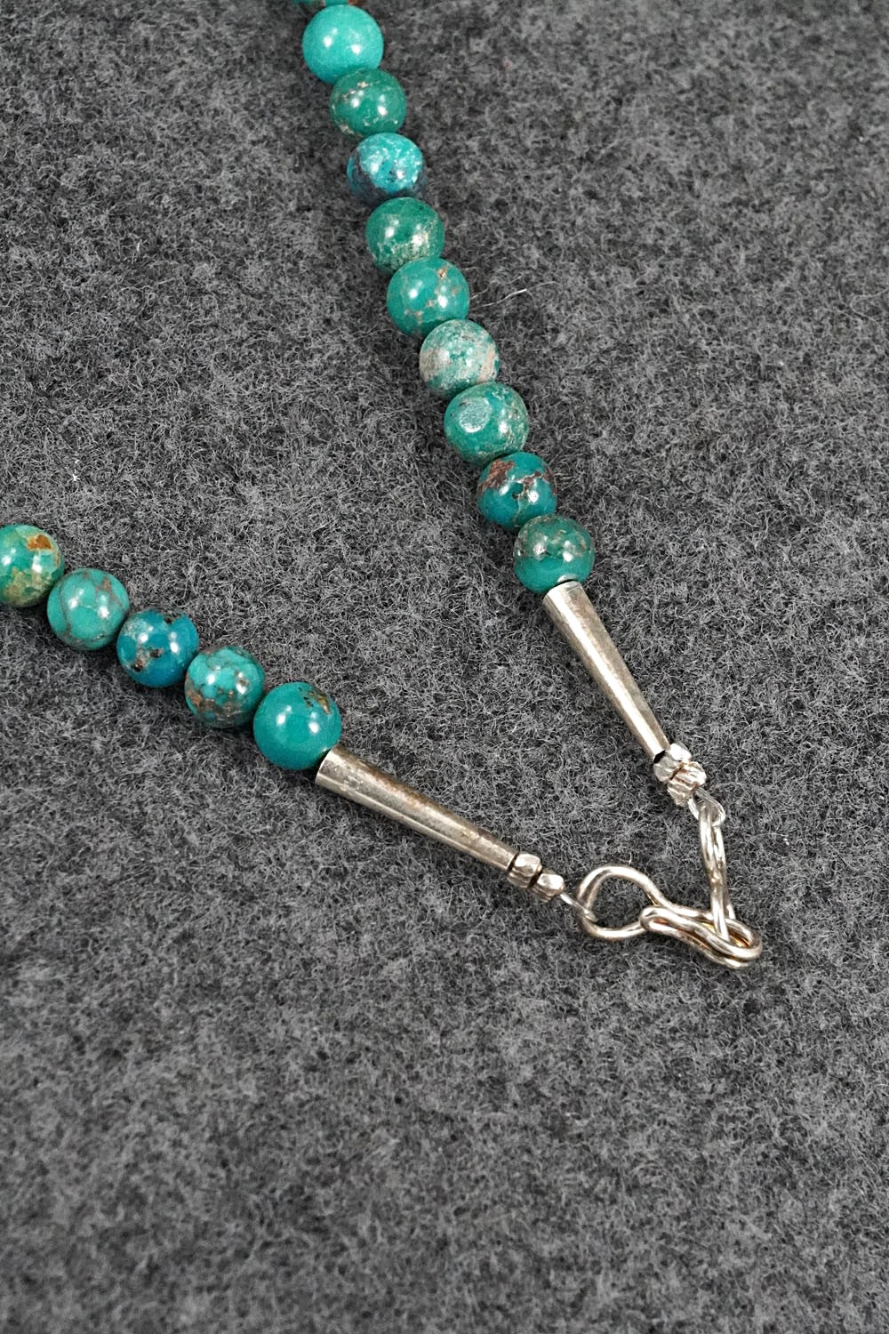 Turquoise & Sterling Silver Necklace 18" - Doreen Jake