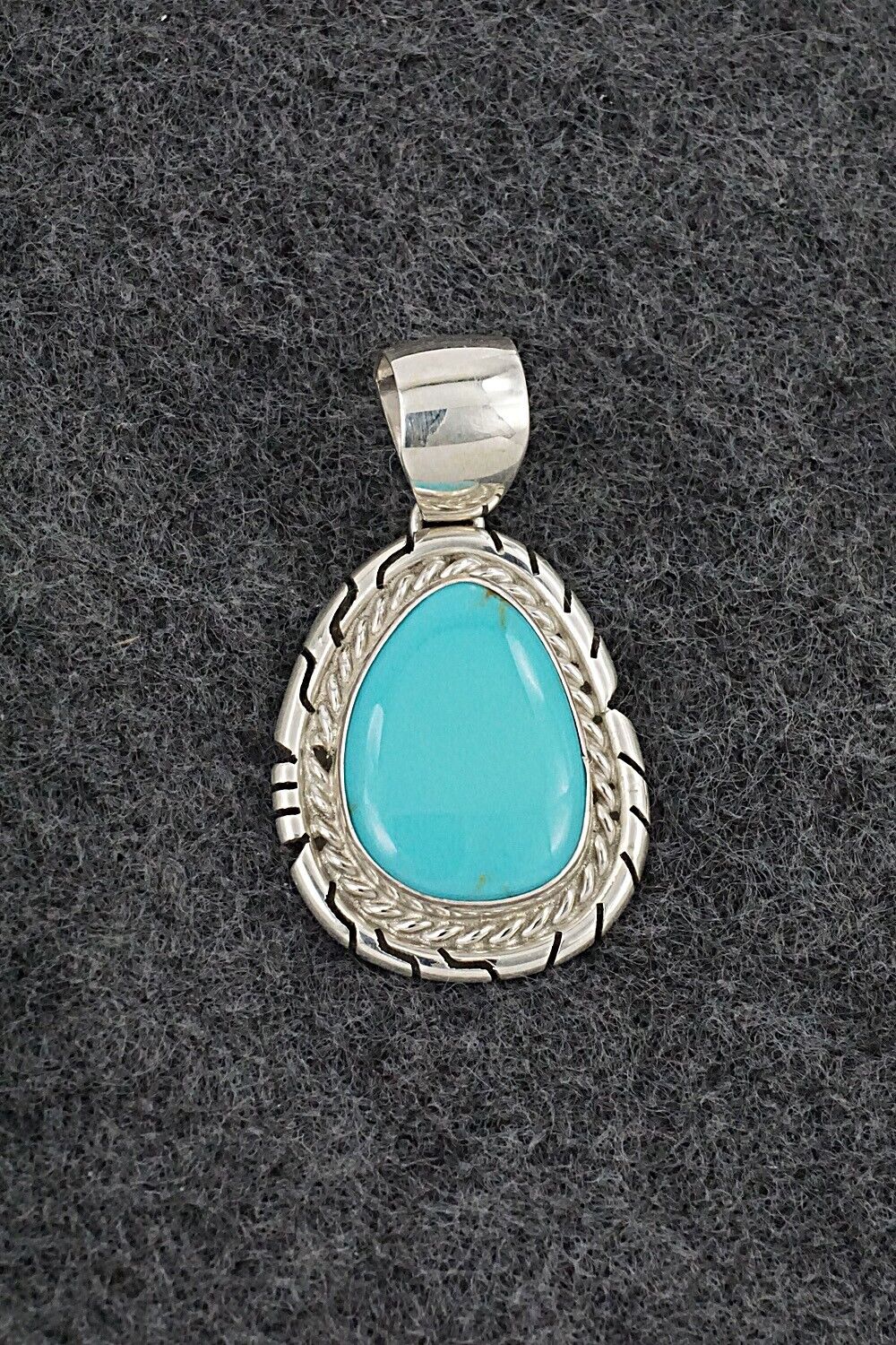 Turquoise & Sterling Silver Pendant - Johnny Frank