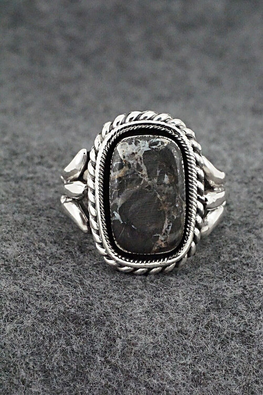 White Buffalo & Sterling Silver Ring - Andrew Vandever - Size 12