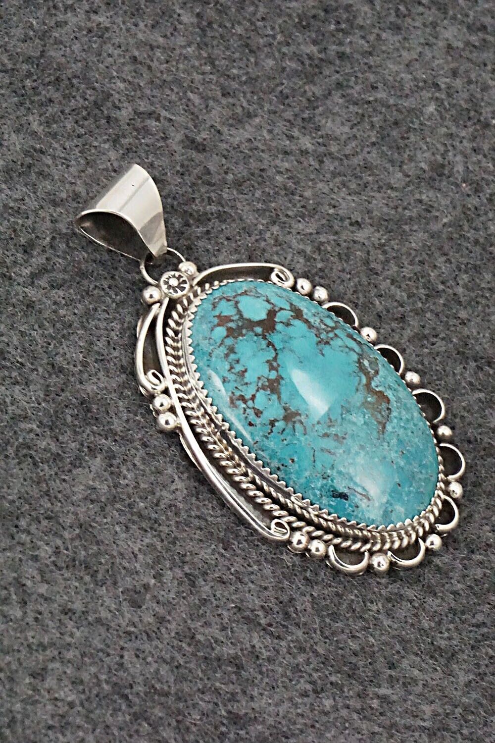 Turquoise & Sterling Silver Pendant - Freda Martinez