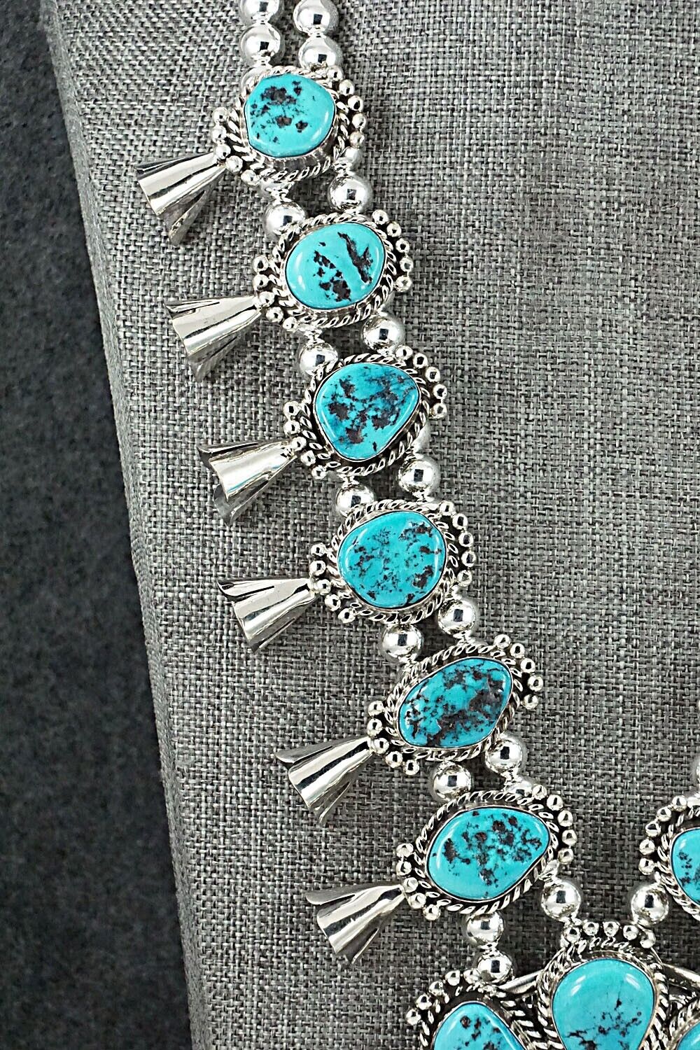 Turquoise & Sterling Silver Squash Blossom Set - Vernon Johnson