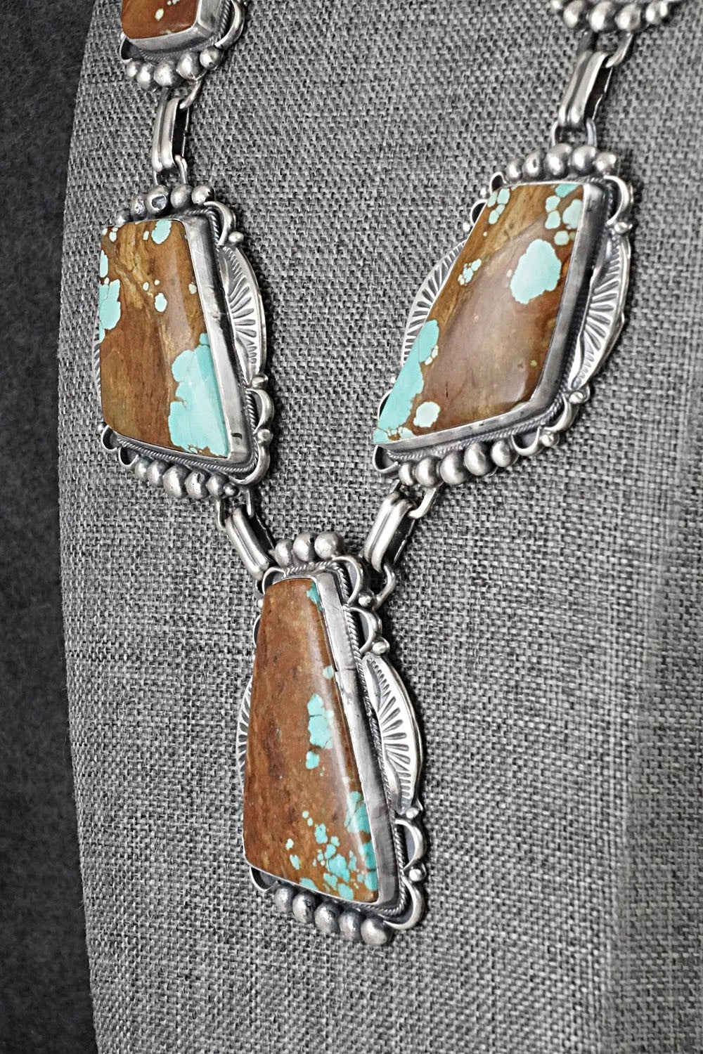 Turquoise & Sterling Silver Necklace and Earrings Set - Bob Becenti
