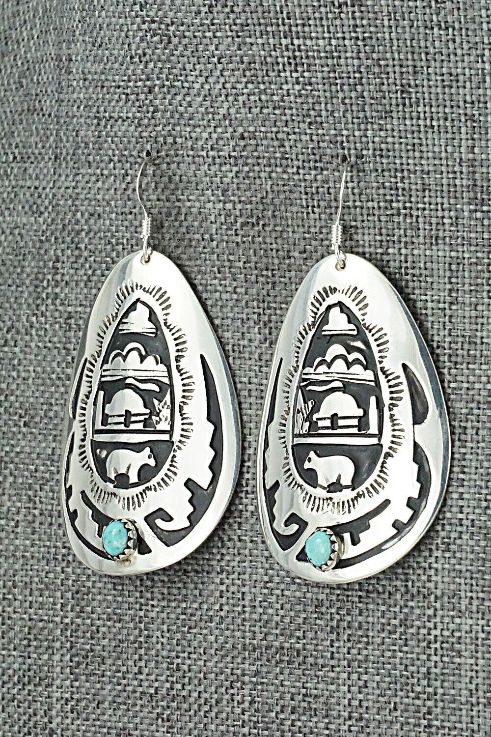 Turquoise & Sterling Silver Earrings - Rosita Singer