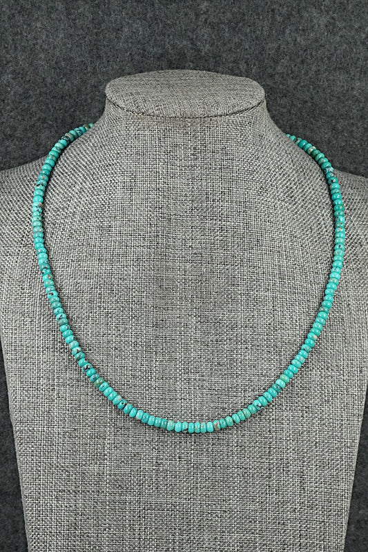 Turquoise & Sterling Silver Necklace 16" - Helen Tsosie