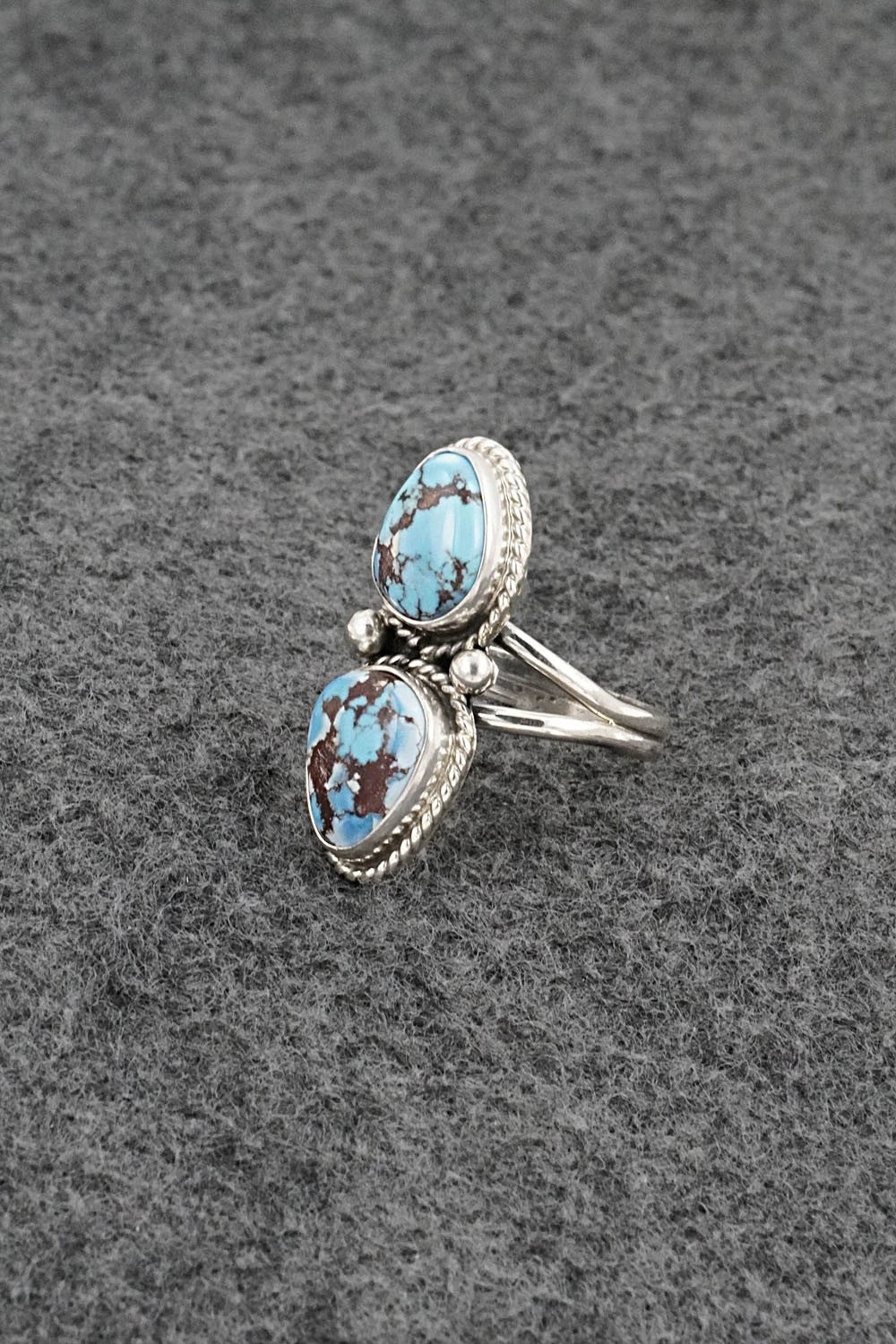 Turquoise & Sterling Silver Ring - Eugene Gruber - Size 8