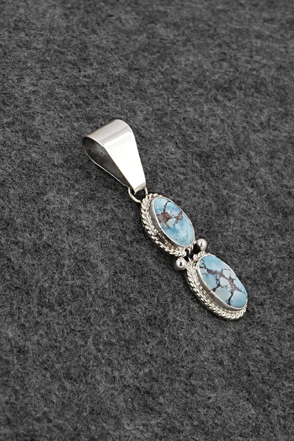 Turquoise & Sterling Silver Pendant - Eugene Gruber