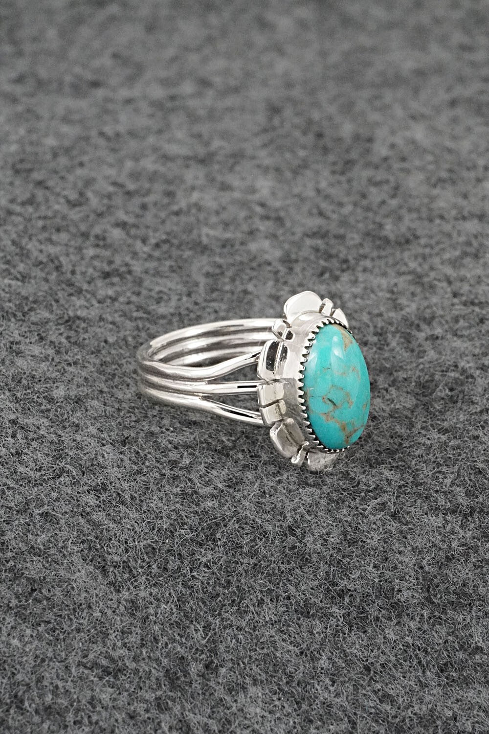 Turquoise & Sterling Silver Ring - Leona Delgarito - Size 6
