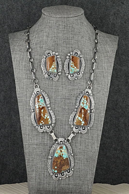 Turquoise & Sterling Silver Necklace and Earrings Set - Randy Boyd