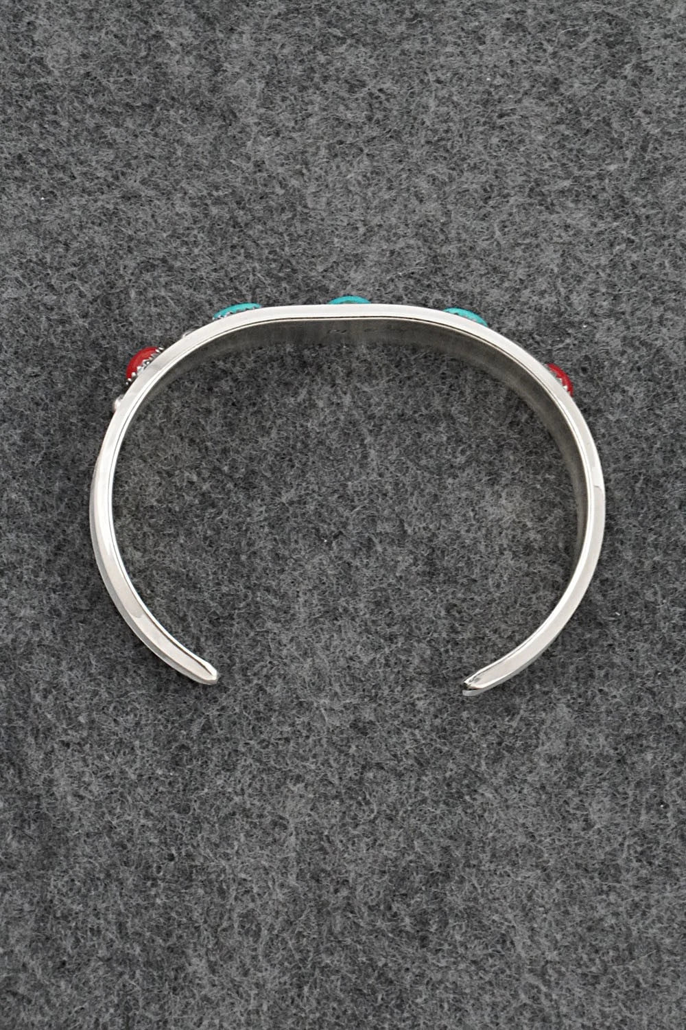 Turquoise, Coral & Sterling Silver Bracelet - Paul Largo