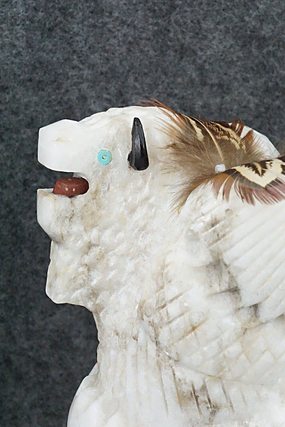 Eagle, Buffalo & Chief Navajo Fetish Carving - Ben Livingston
