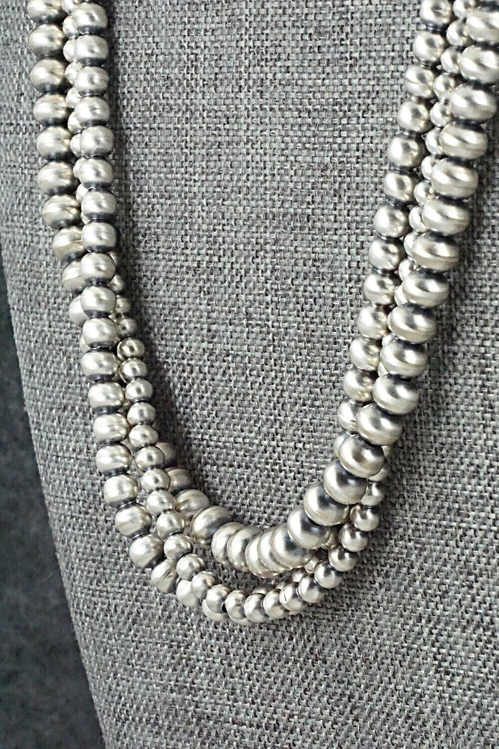 Sterling Silver Navajo Pearl Necklace 20" - Dorinda Mariano