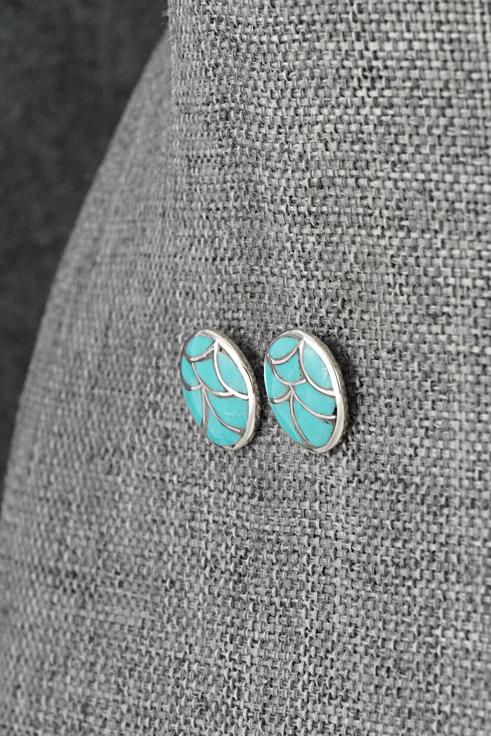 Turquoise & Sterling Silver Earrings - Orena Leekya