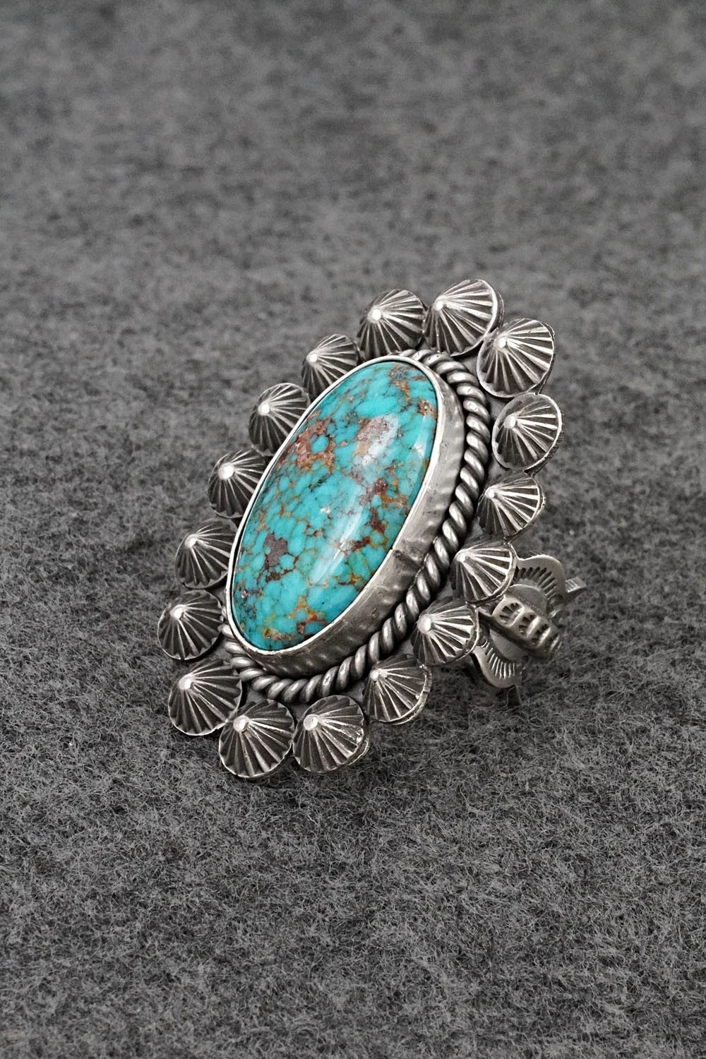 Turquoise & Sterling Silver Ring - Michael Calladitto - Size 8