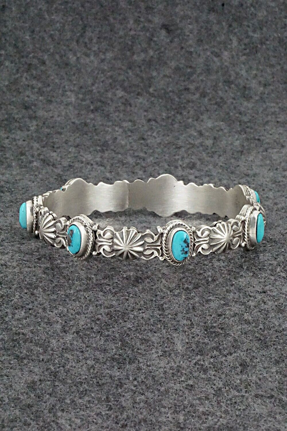 Turquoise & Sterling Silver Bangle Bracelet - Thomas Yazzie
