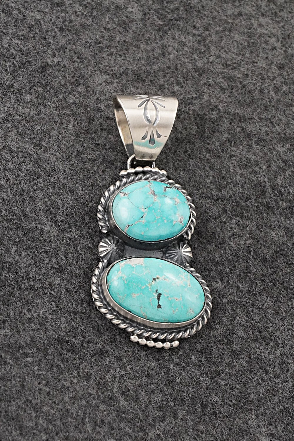 Turquoise & Sterling Silver Pendant - Raymond Delgarito