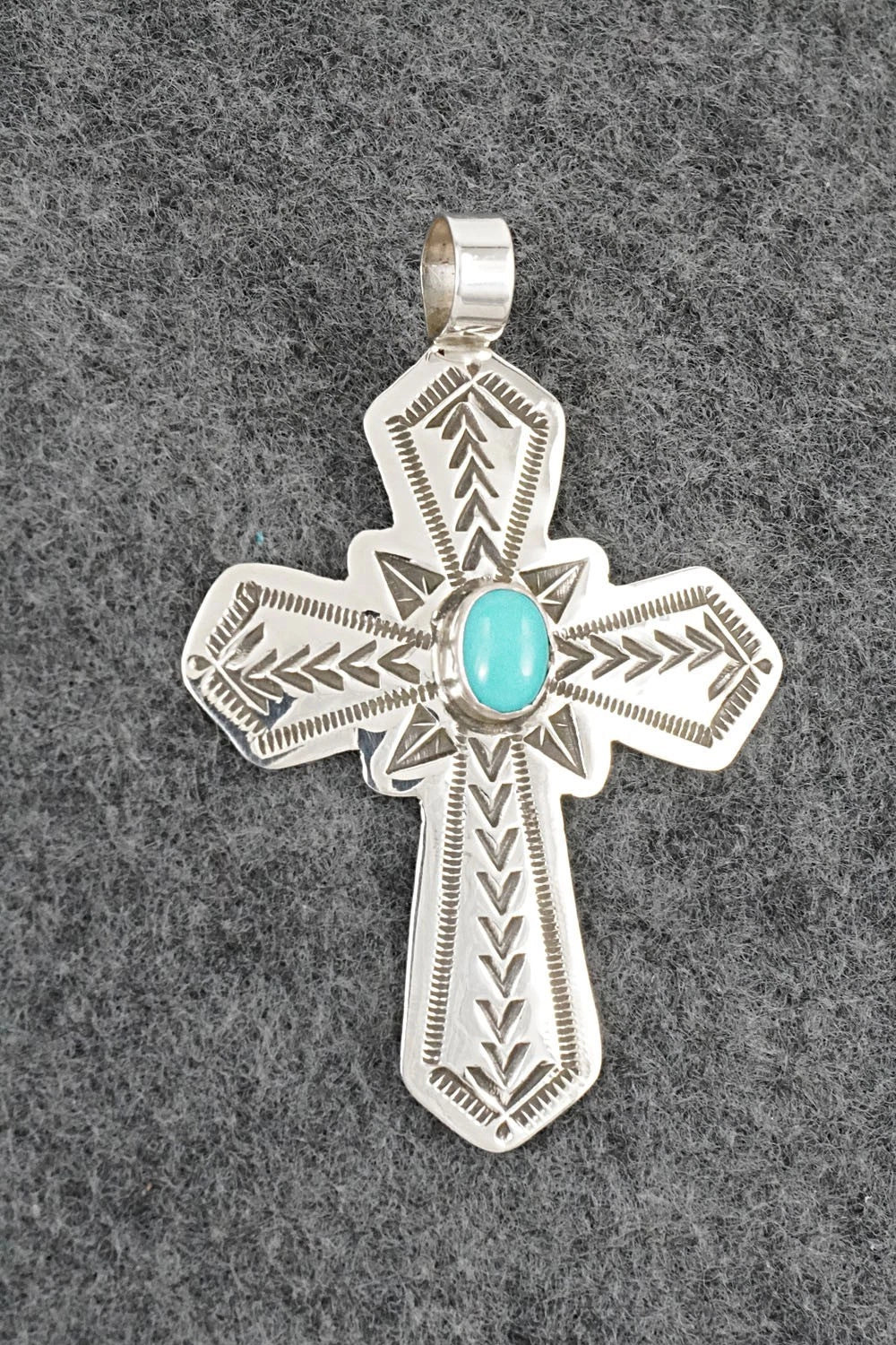 Turquoise & Sterling Silver Pendant - Arnold Blackgoat
