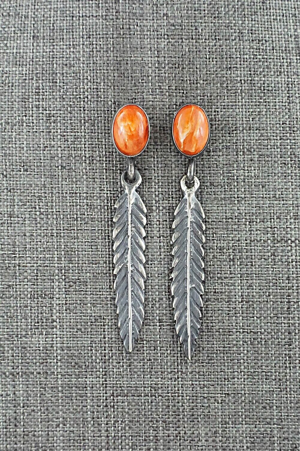 Spiny Oyster & Sterling Silver Earrings - Mildred Parkhurst