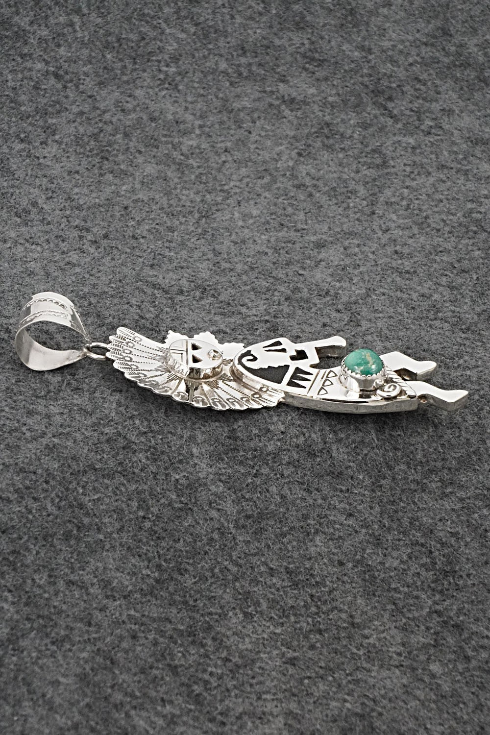 Turquoise & Sterling Silver Pendant - Alonzo Mariano