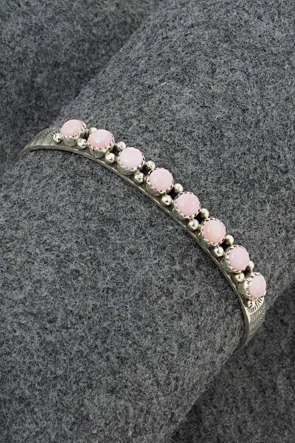 Pink Conch & Sterling Silver Bracelet - Gaynell Parker