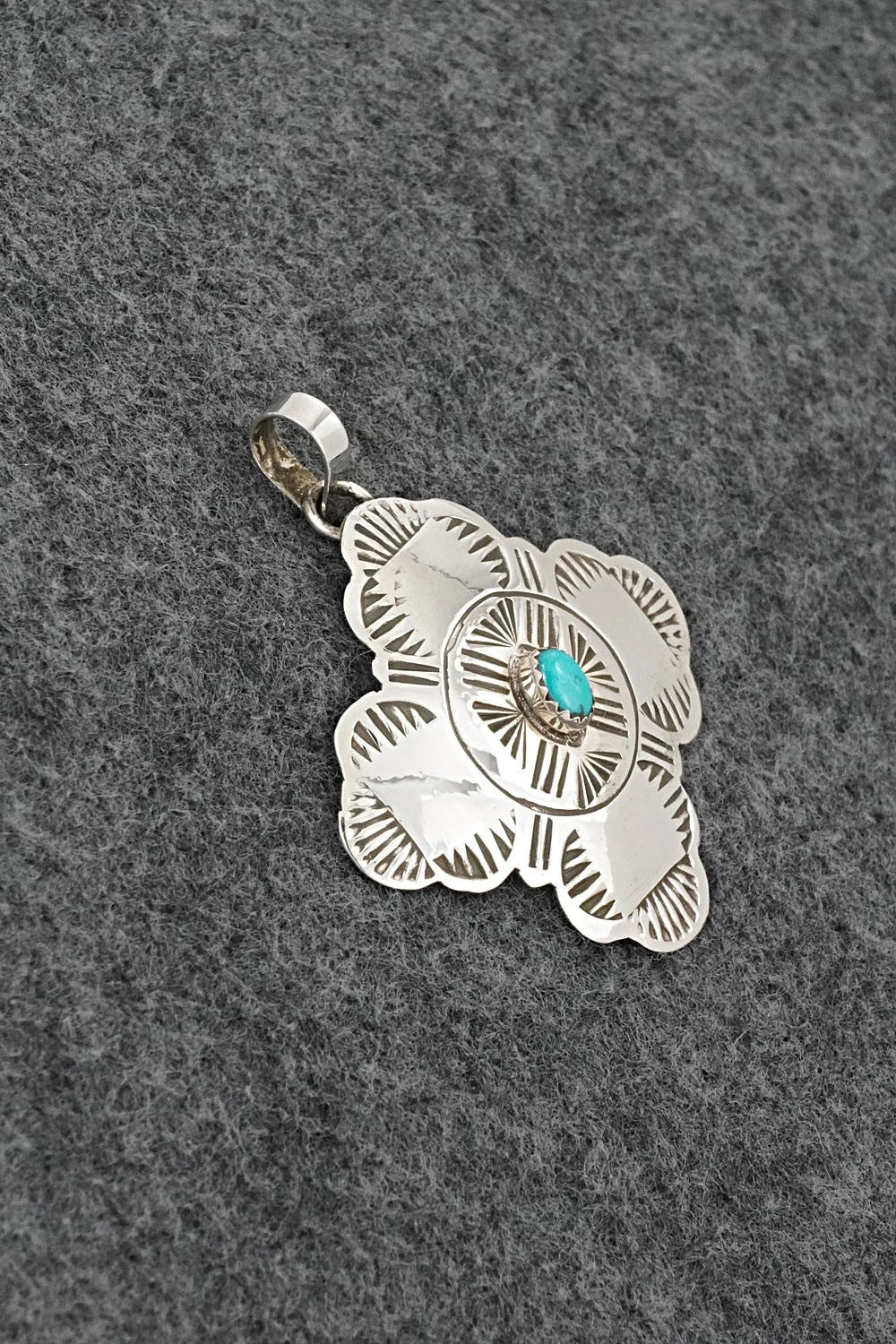 Turquoise & Sterling Silver Pendant - Bertha Begay