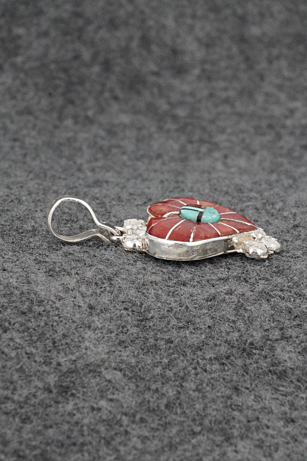 Multi-Stone & Sterling Silver Inlay Pendant - Ola Eriacho