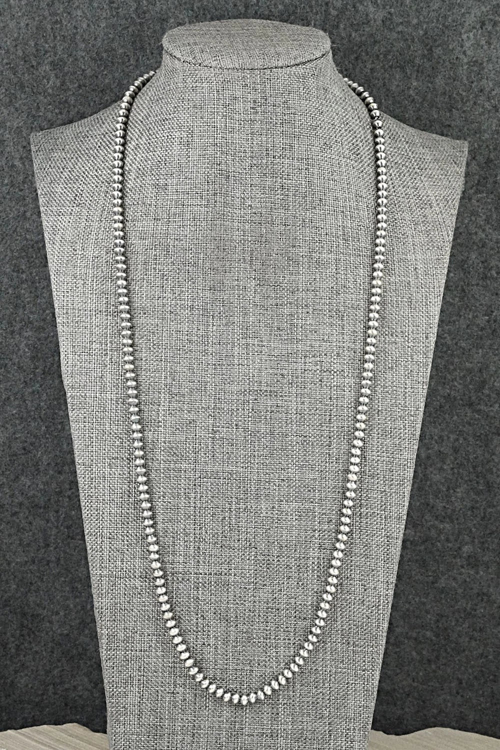 Sterling Silver Navajo Pearl Necklace 24" - Dorinda Mariano
