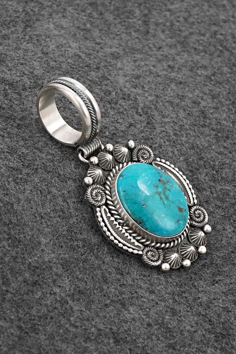 Turquoise & Sterling Silver Pendant - Michael Calladitto