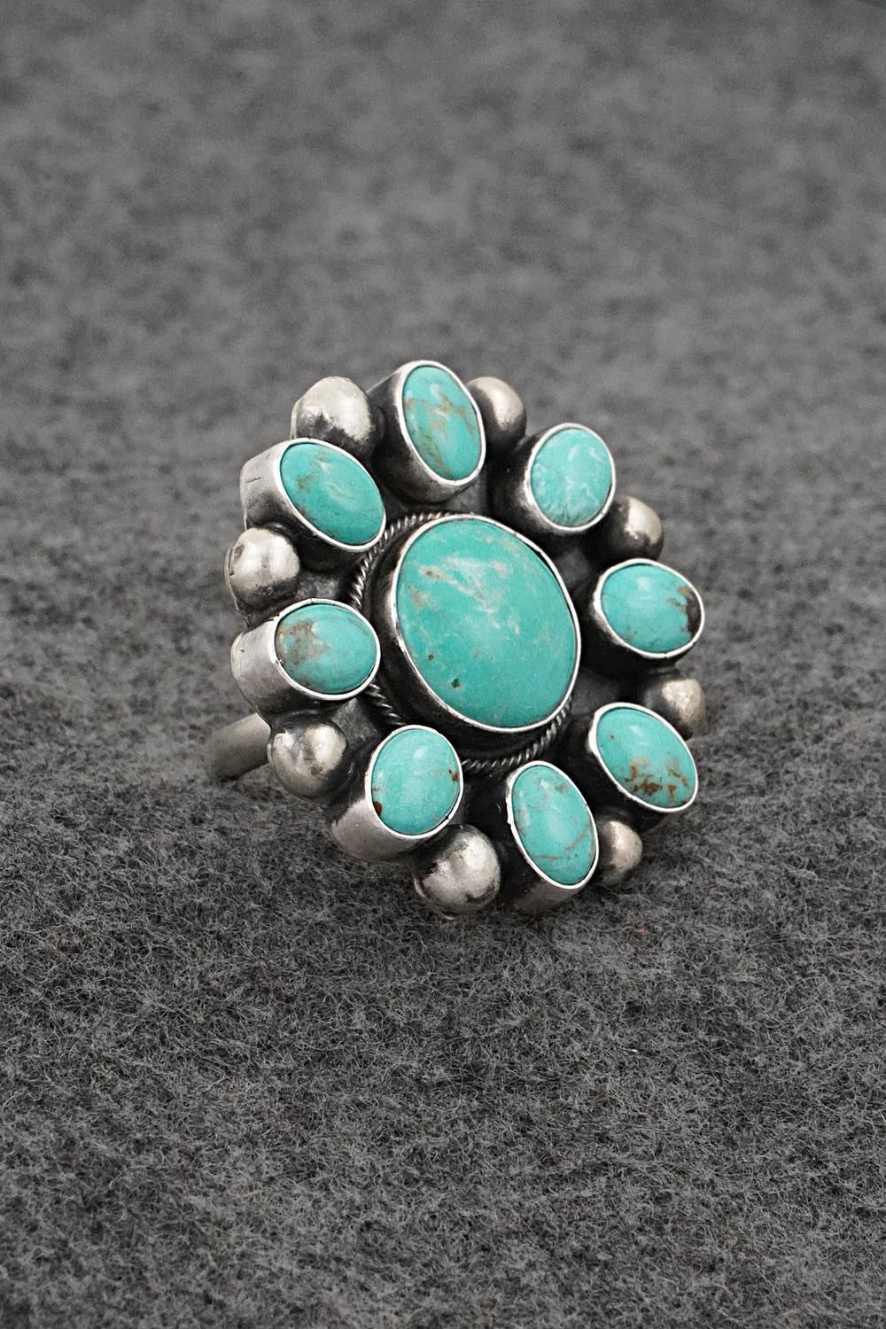 Turquoise & Sterling Silver Ring - Kathleen Livingston - Size Adjustable